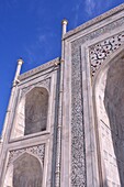 India, Agra, Walking around the Taj Mahal, mausoleum listed in the World Heritage list