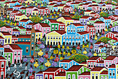 Painting in a shop of  Salvador da Bahia, the city of the Holy Saviour of the Bay of all Saints on the northeast coast of Brazil , South America