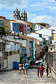 Pelourinho, the historical center of  Salvador da Bahia, the city of the Holy Saviour of the Bay of all Saints on the northeast coast of Brazil , South America