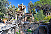 Italy, Sicily, Taormina, Villa Comunale public gardens, Old house