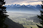 View to the south in the Ramsau over Schladming, Styria, Austria