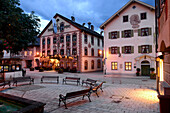 Rassenhaus an der Ludwigstraße, Partenkirchen, Garmisch-Partenkirchen, Oberbayern, Bayern, Deutschland