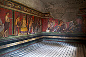 Triclinium frescoes, Villa dei Misteri, Pompeii, UNESCO World Heritage Site, Campania, Italy, Europe