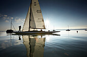 Schaerenkreuzer, skerry cruiser on lake Starnberg, Upper Bavaria, Bavaria, Germany