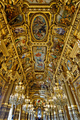 Le Grand Foyer with frescoes and ornate ceiling by Paul Baudry, Opera Garnier, Paris, France, Europe