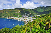 View to bay with capital Castries, sea, St. Lucia, Saint Lucia, Lesser Antilles, Westindies, Windward Islands, Antilles, Caribbean, Central America