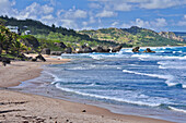 Beach with rocks and waves, sea, Bathsheeba, East Coast, Barbados, Lesser Antilles, West Indies, Windward Islands, Antilles, Caribbean, Central America