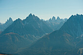 View from the Toblacher Pfannhorn to Sexten Dolomites, Dolomites, South Tyrol, Italy