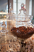 Chocolate truffles in a glass jar at Cafe Demel, Salzburg, Austria