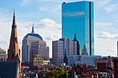 Boston Skyline with the tallest building in Boston, Hancock Place, also known as The John Hancock Tower, Boston, Massachusetts, United States of America