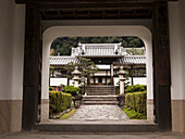 Japanese mountain temple entrance gate, Uji, Kyoto, Japan