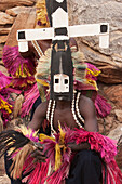 Dancer wearing Kananga mask at the Dama celebration in Tireli, Mali