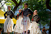 Women Wearing Traditional Dress Performing A Paraguayan Polka, Asuncion, Paraguay