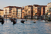 Gondolas On The Grand Canal, Venice, Italy