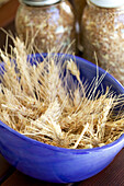 Close up of bowl of wheat chaffs