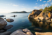 Otter Point at sunset, Lake Malawi National Park, UNESCO World Heritage Site, Cape Maclear, Malawi, Africa