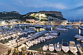Boats in Cassis harbour in the evening, Cassis, Cote d Azur, France