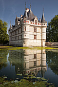 One of the earliest Renaissance chateaux standing today, the castle at Azay-le-Rideau, UNESCO World Heritage Site, built during the 16th century, Indre et Loire, France, Europe