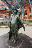 The statue of John Betjeman at St. Pancras International station, London, England, United Kingdom, Europe