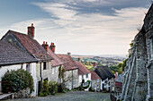 The iconic and classic view from Gold Hill in Shaftesbury, Dorset, England, United Kingdom, Europe