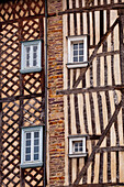 Timber framed houses in the city of Rennes. Ille-et-Vilaine, Brittany, France, Europe