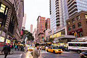 5th Avenue, E 32 Street, street corner, man smoking, yellow cab, taxi, Manhattan, New York City, USA, America