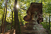 Rock formation near Dahn, Dahner Felsenland, Palatinate Forest nature park, Rhineland-Palatinate, Germany