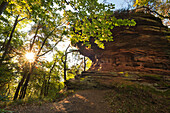 Sprinzelfels rock, near Busenberg, Dahner Felsenland, Palatinate Forest nature park, Rhineland-Palatinate, Germany