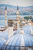 New Mosque Yeni Cami seen from Suleymaniye Mosque, Istanbul, Turkey, Europe
