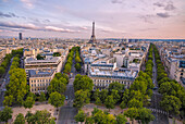 View over Paris at sunset, Paris, France, Europe