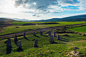 Karahunj Zorats Karer, prehistoric archaeological stonehenge site, Syunik Province, Armenia, Caucasus, Central Asia, Asia