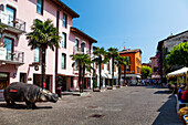 Sirmione, Via Antiche Mura und Piazza Flaminia, Gardasee, Provinz Brescia, Region Lombardei, Italien, Europa