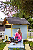 A backyard chicken coop in Bellingham, Washington. Backyard coops are growing in popularity throughout the country as people are wanting to source their food locally.