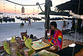 Sunset at Pattaya Beach on the island of Lipe, Andaman Sea, South-Thailand, Thailand, Asia