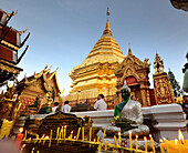 Temple of Doi Suthep over Chiang Mai, North-Thailand, Thailand, Asia