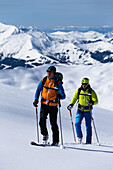 Skitourengeher am Le Brevent, Argentiere, Frankreich