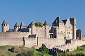 La Cite, medieval fortress city, Carcassonne, UNESCO World Heritage Site, Languedoc-Roussillon, France, Europe