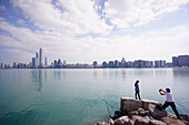 Foto, Angler, Skyline, Abu Dhabi, Vereinigte Arabische Emirate, VAE