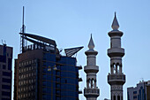 Minarett, Innenstadt, Abu Dhabi, Vereinigte Arabische Emirate, VAE