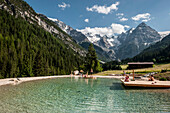 Mountain lake, Ortler, alps,  Trafoi, Trentino, Alto Adige, South Tyrol, Italy, Europe