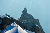 Climbers descending from Aiguille du Midi, Chamonix, Rhone Alpes, Haute Savoie, France, Europe