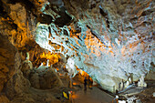 Limestone stalactites and stalagmites in Ballic Cave, near Tokat, Central Anatolia, Turkey, Asia Minor, Eurasia