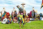 Dancer at the Jaipur elephant festival, Jaipur, Rajasthan, India, Asia