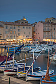 Boats docked in St Tropez marina, Provence, France