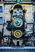 Ornate clock on historical building