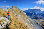 Aufstieg zum Daniel, hinten Zugspitze, Ammergauer Alpen, Ammergebirge, Tirol, Österreich