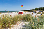 Balka Strand, beliebter Badestrand auf Bornholm, feiner weisser Sand, Dänische Ostseeinsel, Ostsee, Insel Bornholm, bei Snogebaek, Dänemark, Europa