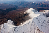 Snow covered peaks in the Brooks Range in winter, Alaska, United States of America
