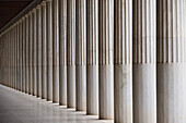 Stoa of Attalos marble ceiling and colonnade, Athens, Attica, Greece