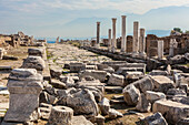 Ruins of stone columns at a biblical site, Laodicea, Turkey